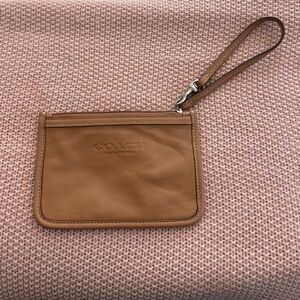 Coach Brown and Pink Leather Wristlet